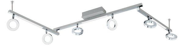 Spot Moderno Cardillio 1 Alluminio Argento 6 Luci Led 3,2W