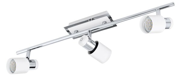 Spot Moderno Davida In Acciaio Cromo 3 Luci Gu10 4,6W Ip20