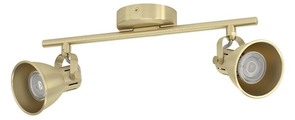 Spot Moderno Seras In Acciaio Ottoneottone Spazzolato 2 Luci Gu10 3W Ip20