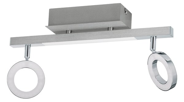 Spot Moderno Cardillio 1 Alluminio Argento 2 Luci Led 3,2W