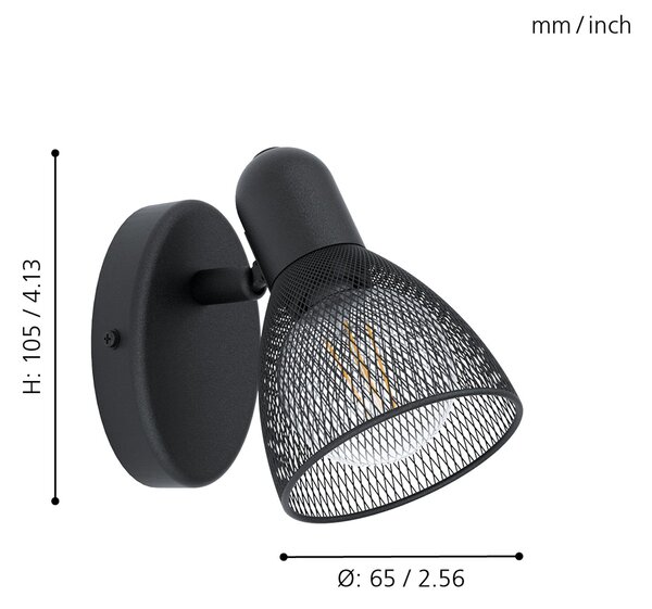 Spot Moderno Carovigno In Acciaio Nero 1 Luce E14 28W Ip20