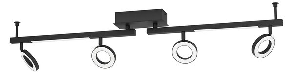 Spot Moderno Cardillio 2 In Alluminio Nero 4 Luci Led 3,2W 3000K Ip20