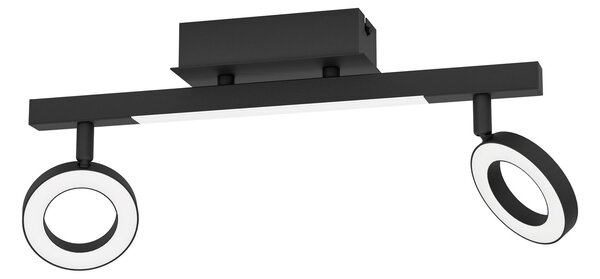 Spot Moderno Cardillio 2 In Alluminio Nero 2 Luci Led 3,2W 3000K Ip20