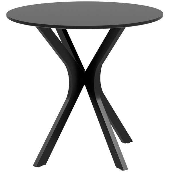 HOMCOM Tavolo da Pranzo Tavolo da Cucina Rotondo, Design Moderno, 78 cm x 78 cm x 75 cm, Nero