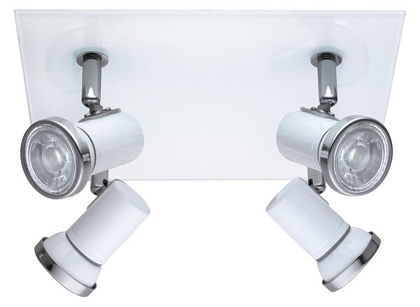 Spot Moderno Tamara 1 In Acciaio Bianco 4 Luci Gu10 3W Ip44