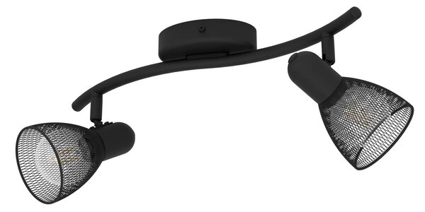 Spot Moderno Carovigno In Acciaio Nero 2 Luci E14 40W Ip20