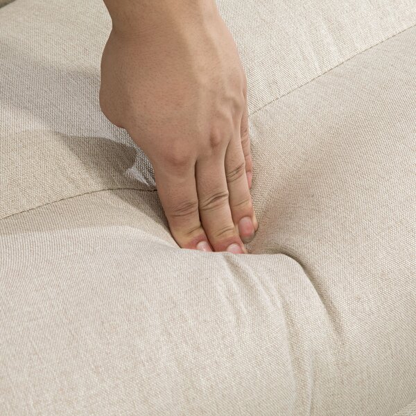 HOMCOM Sedile con funzione letto, schienale regolabile, pieghevole, fino a 120 kg, 70 x 41 x 56 cm, Beige