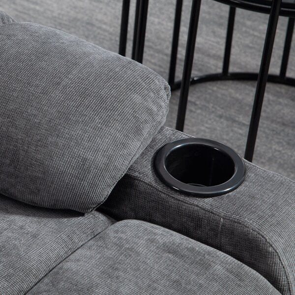 HOMCOM Poltrona relax con poggiapiedi, poltrona reclinabile, girevole, fino a 150 kg, struttura in acciaio, 88x96x108cm, Grigio scuro