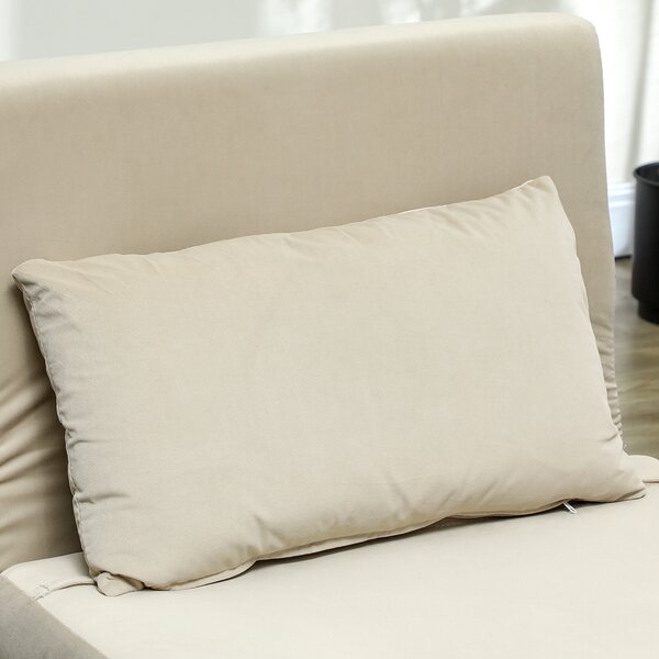 HOMCOM Poltrona Letto con Funzione Letto, Poltrona Relax Pieghevole in Velluto, Schienale Regolabile, portata fino a 120 kg, Beige
