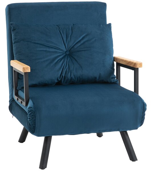 HOMCOM Poltrona Relax in Stile Scandinavo, Sedia a Dondolo, Poltrona da Lettura. con Cuscino con Bottone, Nero + Naturale