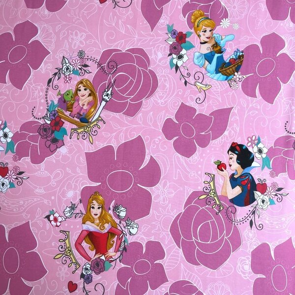 Lenzuolo con angoli per bambini rosa in cotone 90x200 cm The Pincesses "Pink" – Jerry Fabrics