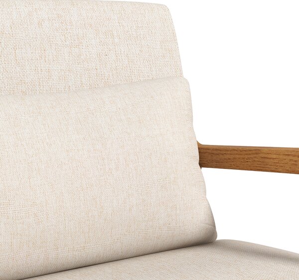 HOMCOM Sedia a Dondolo in stile Retrò, Legno di Gomma, 64,5 cm x 92 cm x 81,5 cm, Beige + Marrone