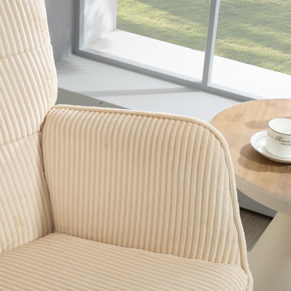 HOMCOM Sedia a Dondolo Vintage, Scocche Curve, Imbottitura Spessa, Legno di Faggio e Acciaio, Beige