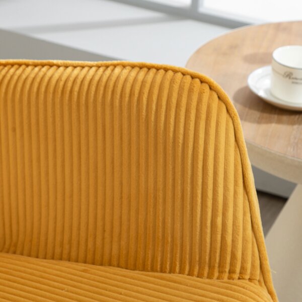 HOMCOM Sedia a Dondolo Vintage, Basculanti Curvati, Imbottitura Spessa, Faggio & Acciaio, Giallo