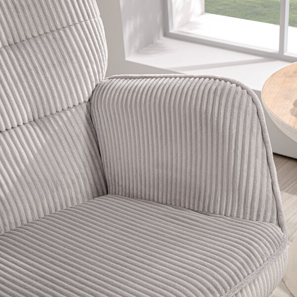 HOMCOM Poltrona Dondolo Vintage, Scivoli Curvi, Imbottitura Spessa, Faggio & Acciaio, Grigio Chiaro
