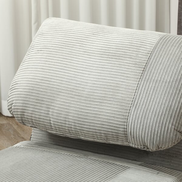 HOMCOM 2-in-1 Poltrona Letto per Ospiti, supporto regolabile Velluto a Coste 82 cm x 89 cm x 83 cm Grigio