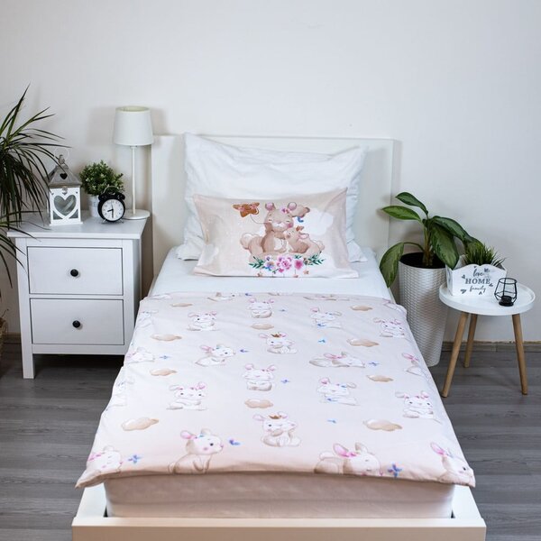 Set copripiumino e federa da bambini giallo in cotone per culla 100x135 cm Bunny "Star" – Jerry Fabrics