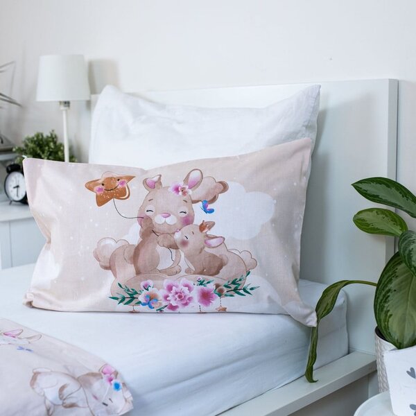 Set copripiumino e federa da bambini giallo in cotone per culla 100x135 cm Bunny "Star" – Jerry Fabrics