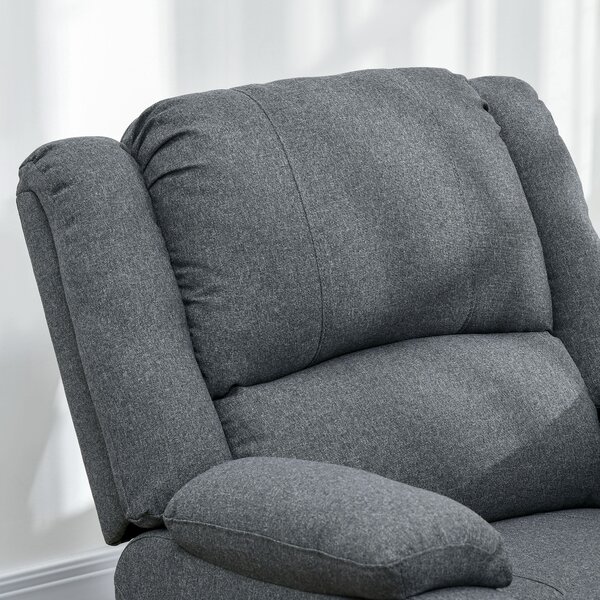 HOMCOM Poltrona Reclinabile, Funzione Relax e Poggiapiedi, regolabile fino a 150 kg, Telaio in Acciaio, 90 x 96 x 98 cm, Grigio