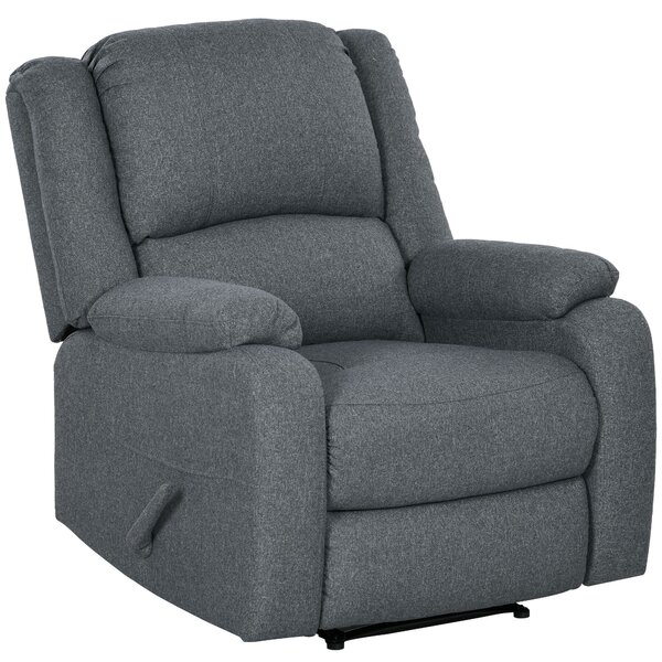 HOMCOM Poltrona Reclinabile, Funzione Relax e Poggiapiedi, regolabile fino a 150 kg, Telaio in Acciaio, 90 x 96 x 98 cm, Grigio