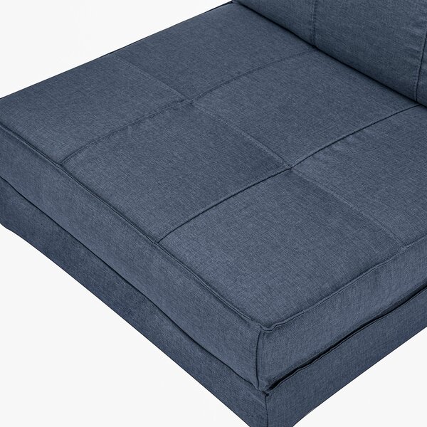 HOMCOM Poltrona da Pavimento Pieghevole Sofà Lettino a 5 Posizioni Poltrona Letto Divano Singolo Blu Scuro 61 x 73 x 58 cm