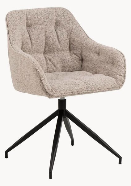 Sedia girevole imbottita in bouclé Brooke