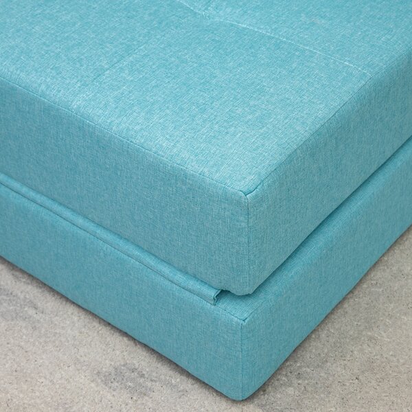 HOMCOM Poltrona Letto Poltrona Relax Letto ospiti. Fodera rimovibile, 70 cm x 70 cm x 61 cm, Celeste