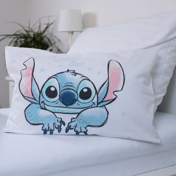 Lenzuolo per culla in cotone bianco 100x135 cm Lilo and Stitch "White Star" - Jerry Fabrics