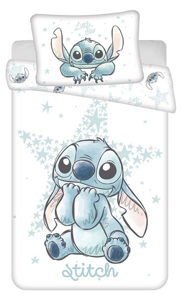 Lenzuolo per culla in cotone bianco 100x135 cm Lilo and Stitch "White Star" - Jerry Fabrics