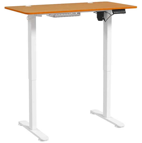 Vinsetto Scrivania Regolabile in Altezza 120x60x72-116cm, Naturale/Bianco