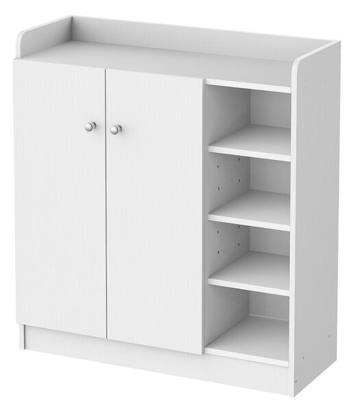 HOMCOM Mobile Portascarpe Mobile per Scarpe, 4 Ripiani. 1 Armadio, 83 cm x 30 cm x 90 cm, Bianco