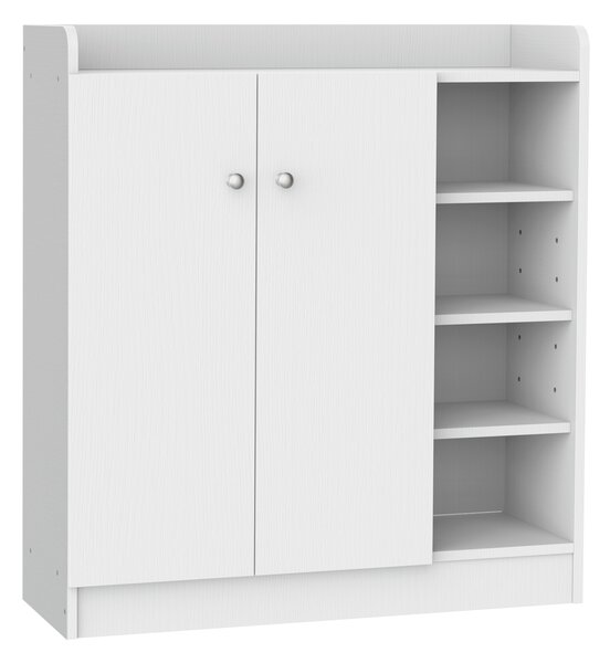 HOMCOM Mobile Portascarpe Mobile per Scarpe, 4 Ripiani. 1 Armadio, 83 cm x 30 cm x 90 cm, Bianco