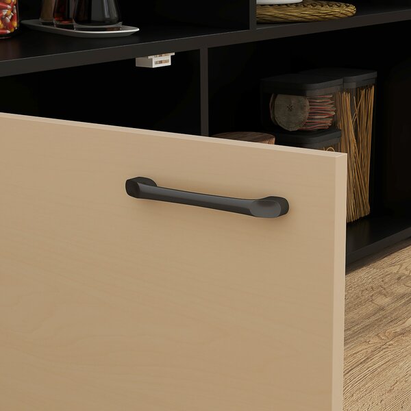 HOMCOM Set da 3 pezzi per bar, Tavolo da bar con piano pieghevole, 2 sgabelli da bar, 6 scomparti, nero+quercia, 116 x 70 x 89,5 cm