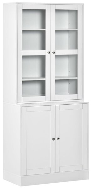 HOMCOM Scaffale per libri Scaffale da parete, 2 ripiani, 76 cm x 40 cm x 178,5 cm, Bianco