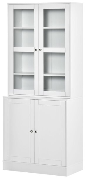 HOMCOM Scaffale per libri Scaffale da parete, 2 ripiani, 76 cm x 40 cm x 178,5 cm, Bianco