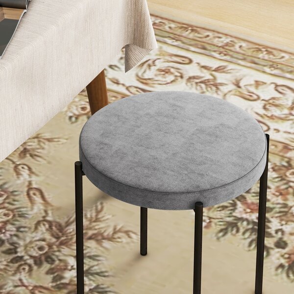 HOMCOM Set di 4 sgabelli da cucina, impilabili, finitura vellutata, capacità di 100 kg, telaio in acciaio, 41,5 x 41,5 x 46 cm, grigio scuro