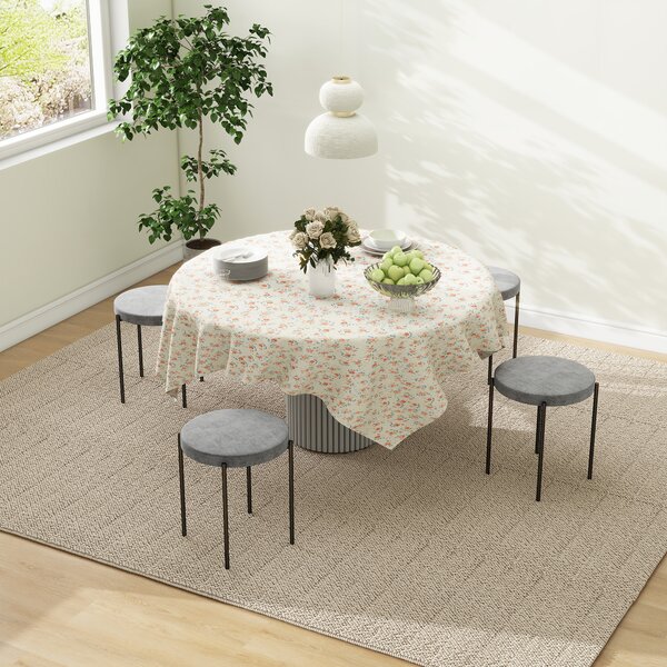 HOMCOM Set di 4 sgabelli da cucina, impilabili, finitura vellutata, capacità di 100 kg, telaio in acciaio, 41,5 x 41,5 x 46 cm, grigio scuro