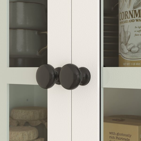 HOMCOM Armadio da Cucina con Porte in Vetro, 2 Cassetti, Armadio per Stoviglie, Armadio da Sala da Pranzo, Legno, 68 x 39,5 x 170 cm, Bianco
