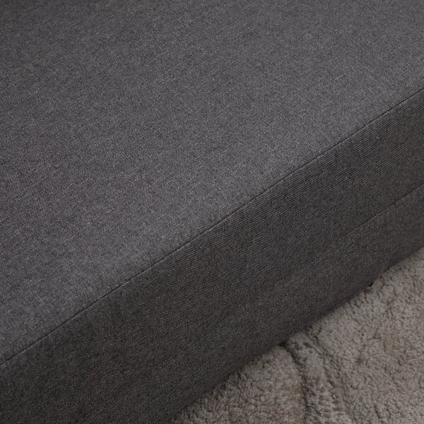 HOMCOM Divano da Pavimento Materasso Pieghevole, Design 2-in-1, Cuscino Rimovibile, 60 x 80 x 56 cm, Grigio Scuro