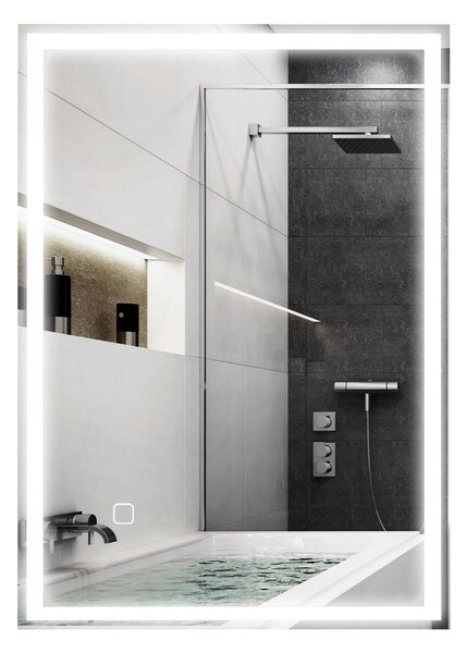 HOMCOM Specchio per il Bagno Specchio da Parete LED´s. Pulsante Touch, Bianco