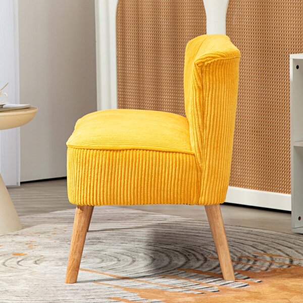 HOMCOM Divano Due Posti, Design Scandinavo Elegante, Telaio in Legno Massiccio, fino a 150 kg, 117 x 56,5 x 77 cm, Giallo
