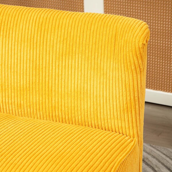 HOMCOM Divano Due Posti, Design Scandinavo Elegante, Telaio in Legno Massiccio, fino a 150 kg, 117 x 56,5 x 77 cm, Giallo