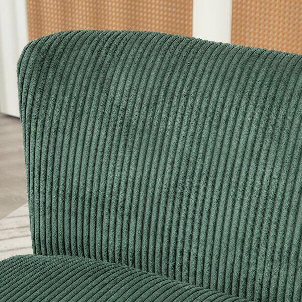 HOMCOM Divano a Due Posti Imbottito, Legno, Tessuto in Poliestere Vellutato, Schiuma, 117 x 56,5 x 77 cm, Verde