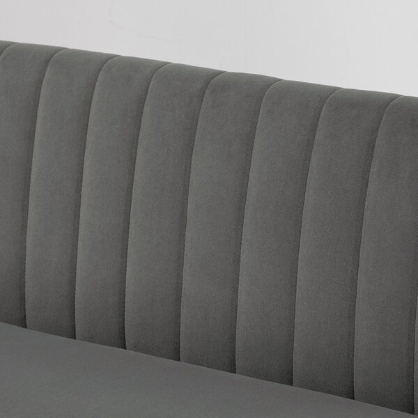 HOMCOM Divano dal Design Retro a due posti, Gambe in Legno, 117 cm x 56,5 cm x 77 cm, Grigio Scuro