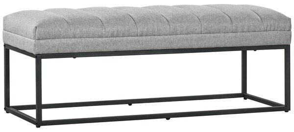 HOMCOM Panca in Stile Industriale, Panca per il Letto, Gambe in Metallo, Rosa + Nero