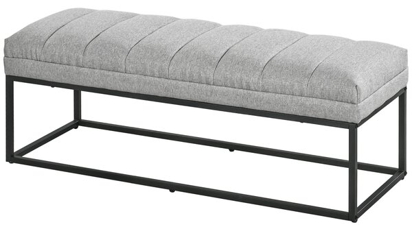 HOMCOM Panca in Stile Industriale, Panca per il Letto, Gambe in Metallo, Rosa + Nero
