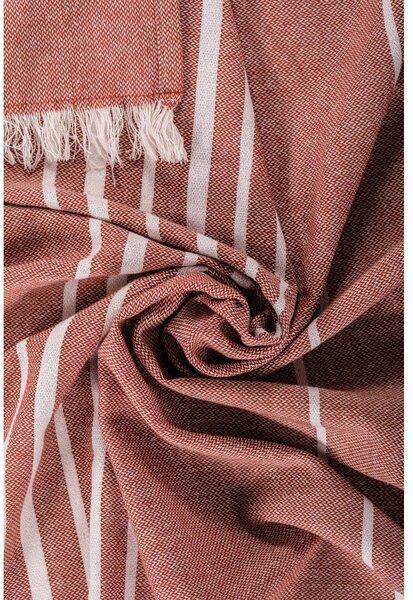 Coperta color terracotta in cotone 150x200 cm Solene – Tiseco Home Studio