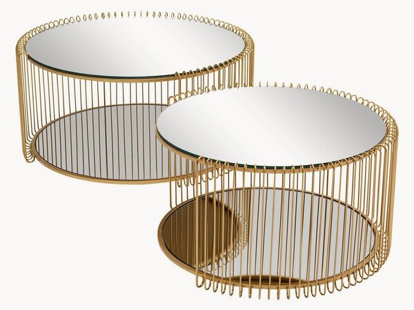 Set di 2 tavolini da salotto a specchio Wire
