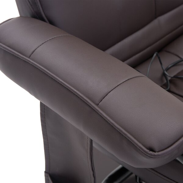 HOMCOM Poltrona Massaggiante Relax, inclusi Poggiapiedi, 10 Punti di Vibrazione, 1 Telecomando; 77 cm x 84 cm x 95 cm, Marrone