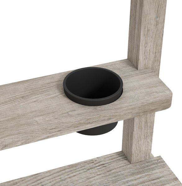 Outsunny Sandbox con stazione acqua, 2 vasi da giardino, legno massiccio trattato, 154 x 80 x 60cm, Grigio